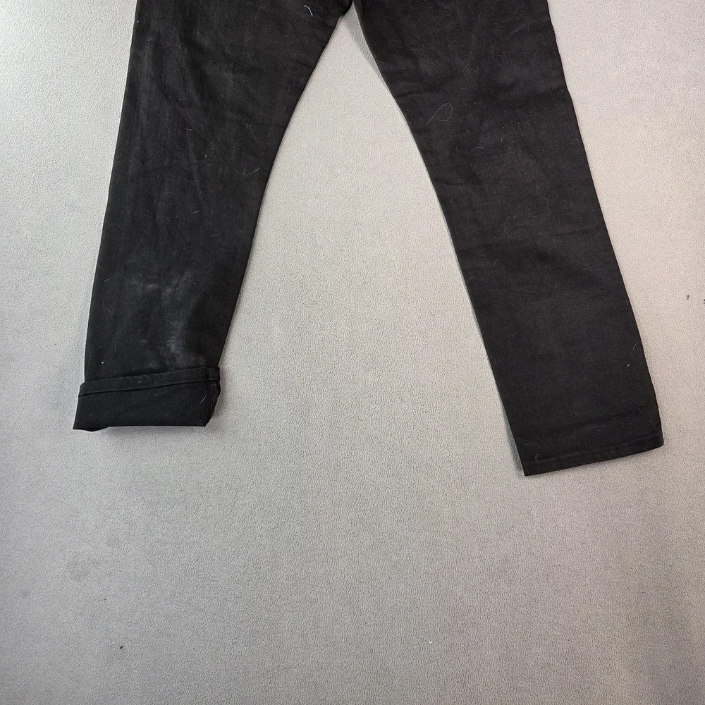 Uniqlo Selvedge Jeans Mens Black Denim‎ Straight Leg Classic Fits 33x30